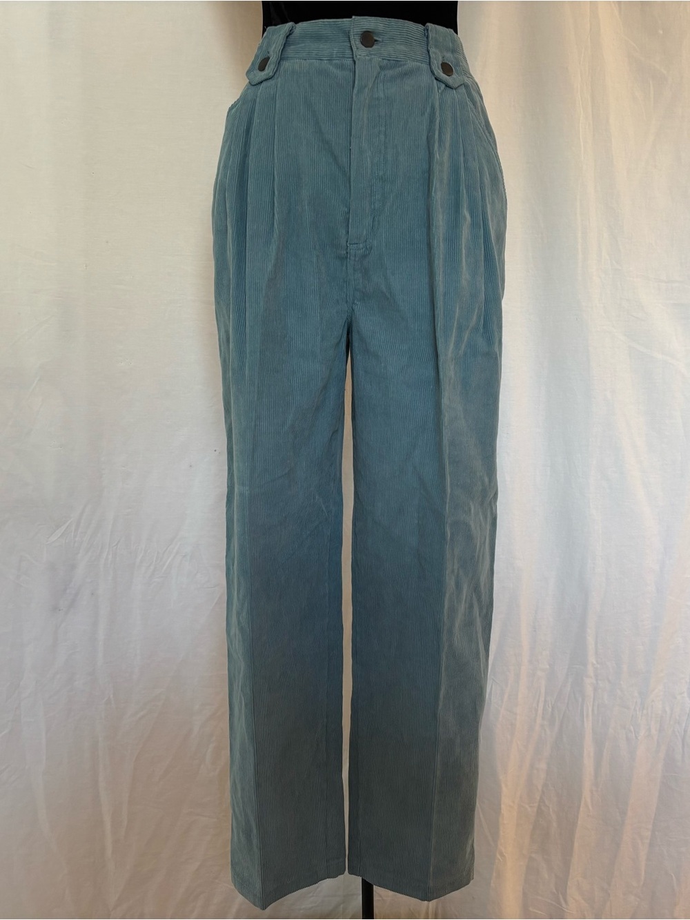 Vintage Corduroy High Rise Tapered Pants Teal Soft Academia Normcore 14